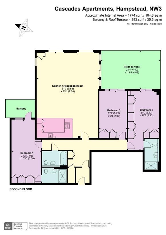 3 bedroom flat for sale - floorplan