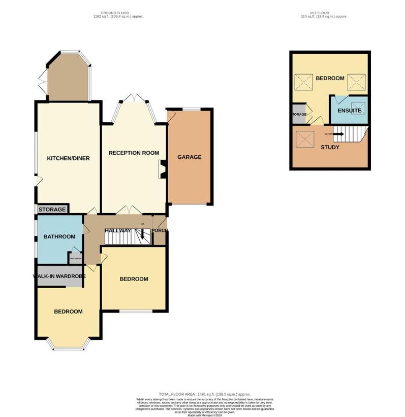 3 bedroom bungalow for sale - floorplan