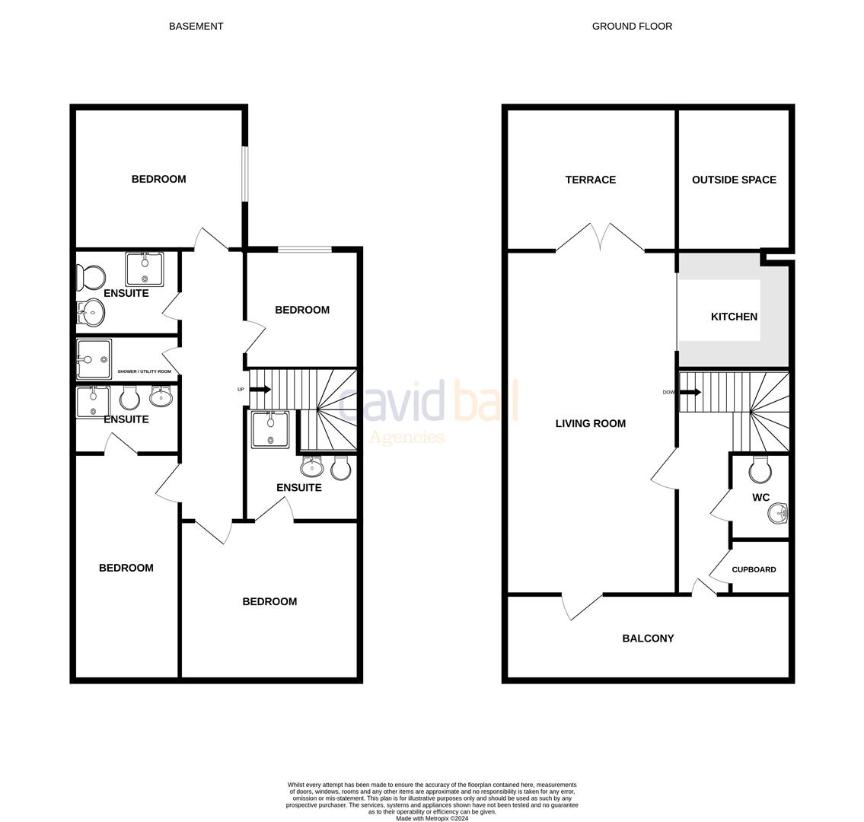 4 bedroom terraced house for sale - floorplan