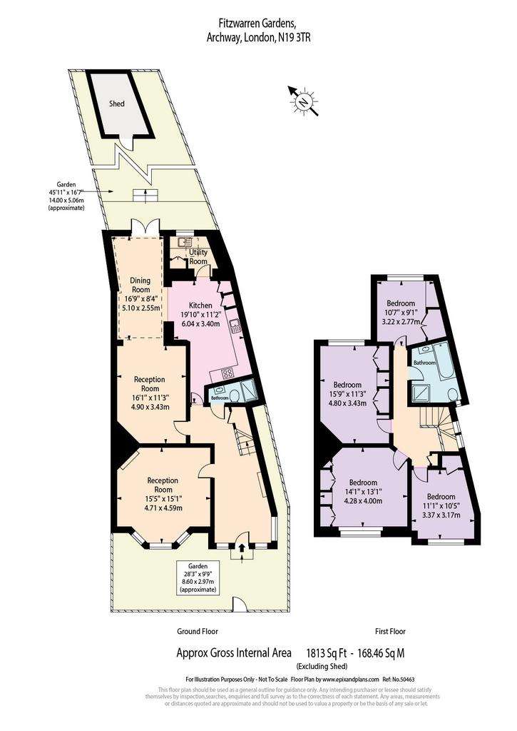 4 bedroom terraced house to rent - floorplan