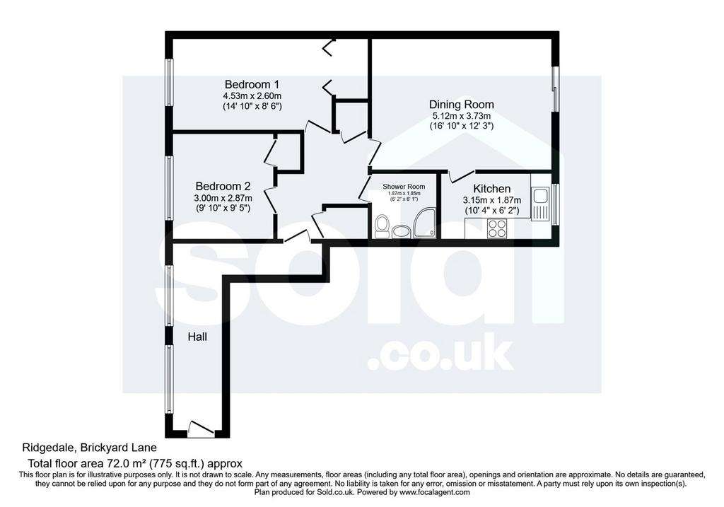 2 bedroom flat for sale - floorplan