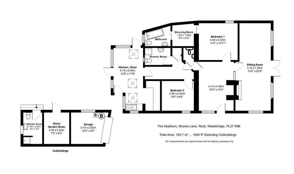 2 bedroom detached bungalow for sale - floorplan