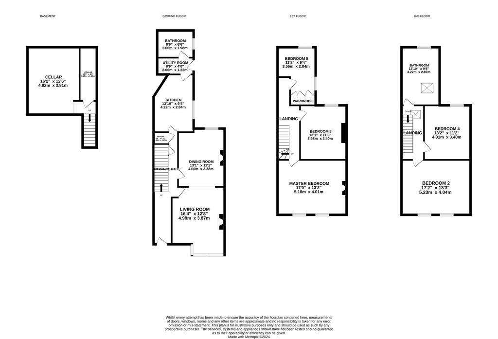 5 bedroom town house for sale - floorplan