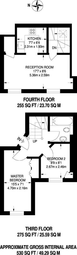 2 bedroom flat to rent - floorplan