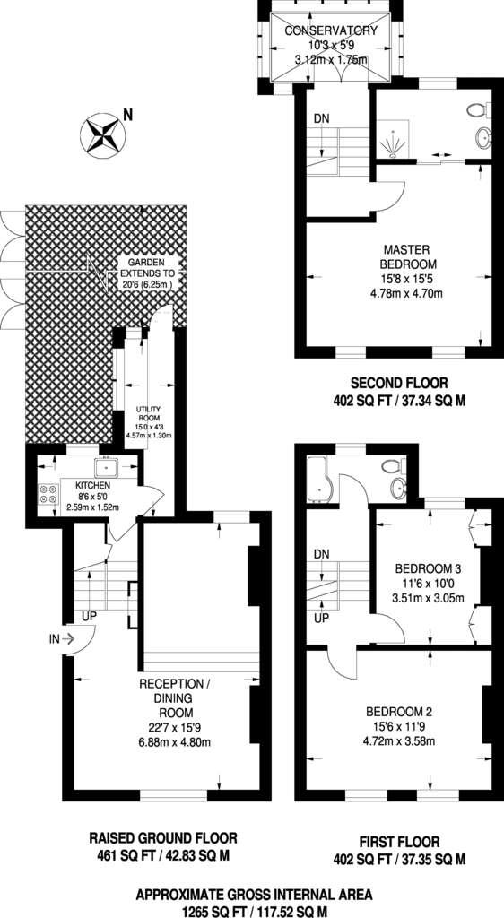 3 bedroom maisonette to rent - floorplan