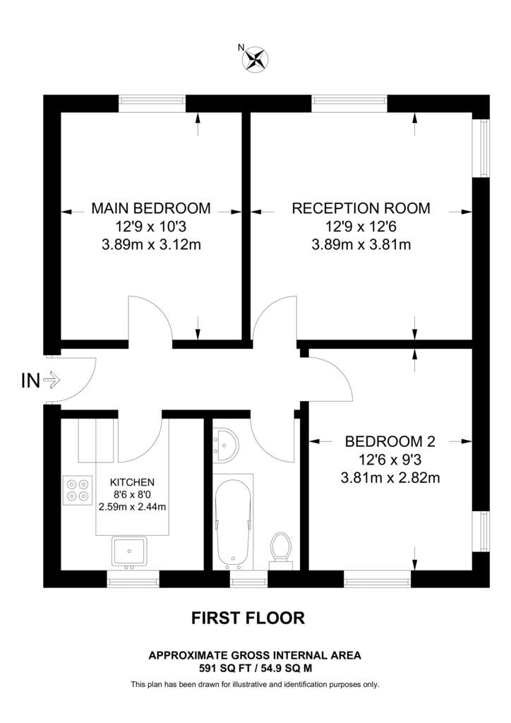 2 bedroom flat to rent - floorplan