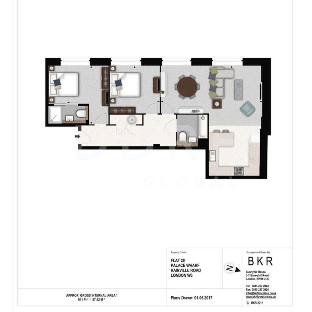 2 bedroom flat to rent - floorplan