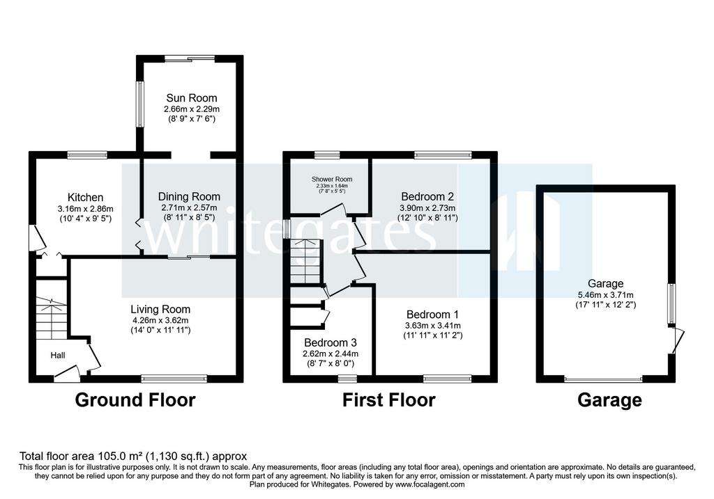 3 bedroom end of terrace house for sale - floorplan