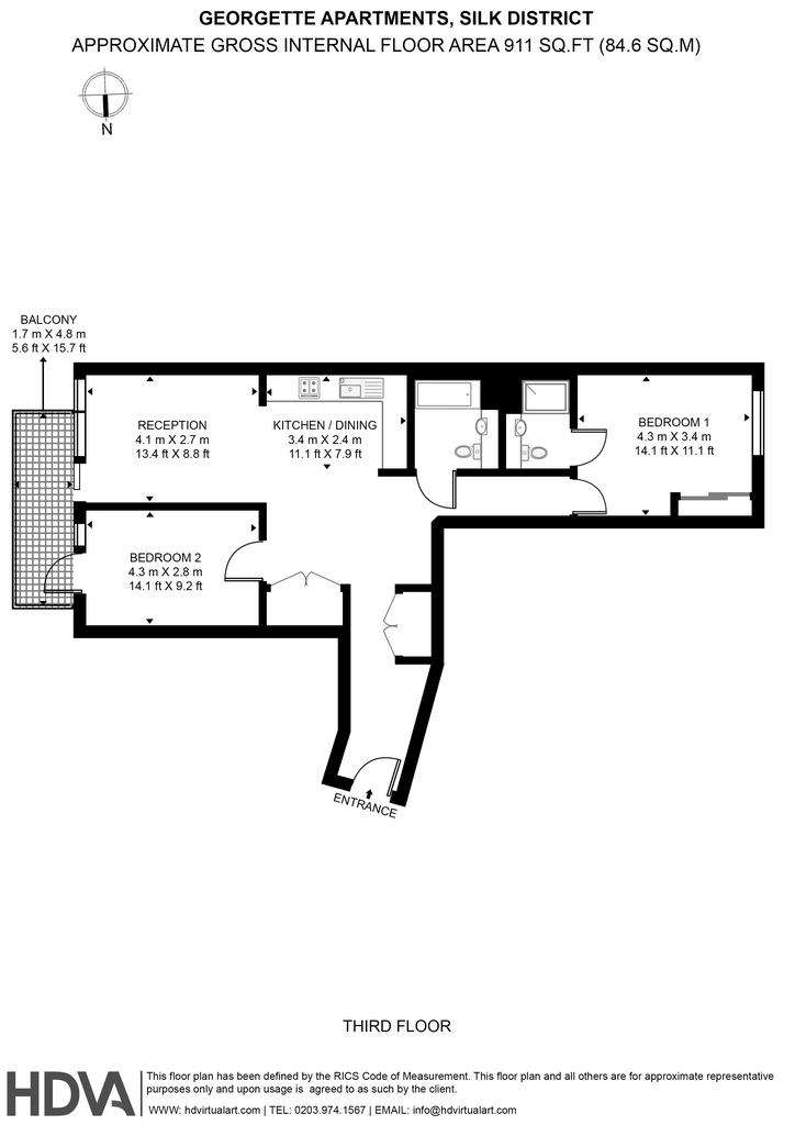 2 bedroom flat to rent - floorplan