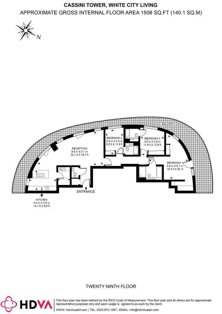 3 bedroom flat to rent - floorplan