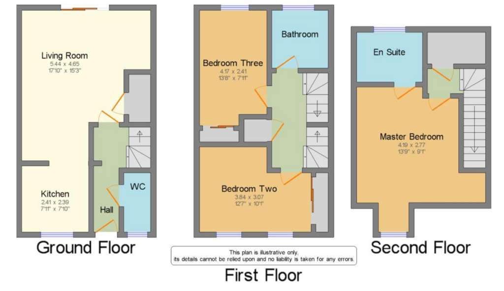 3 bedroom end of terrace house for sale - floorplan