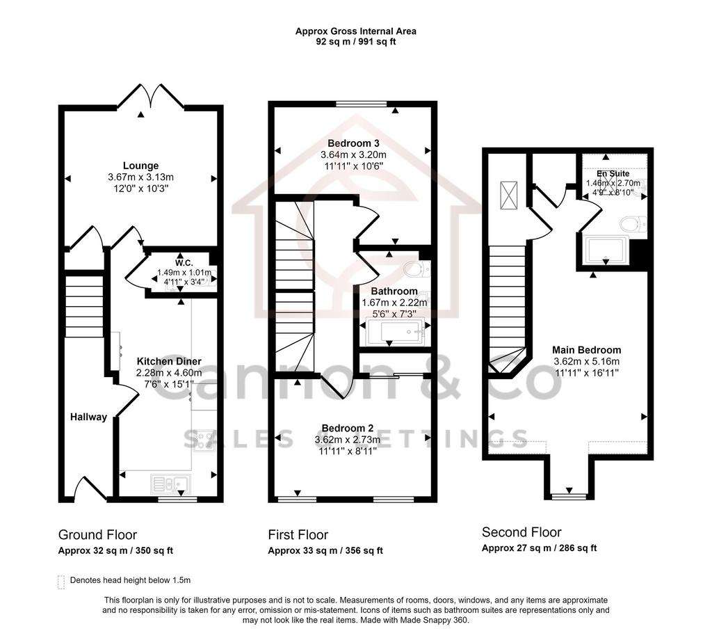 3 bedroom town house for sale - floorplan