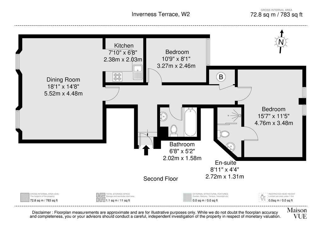 2 bedroom flat to rent - floorplan