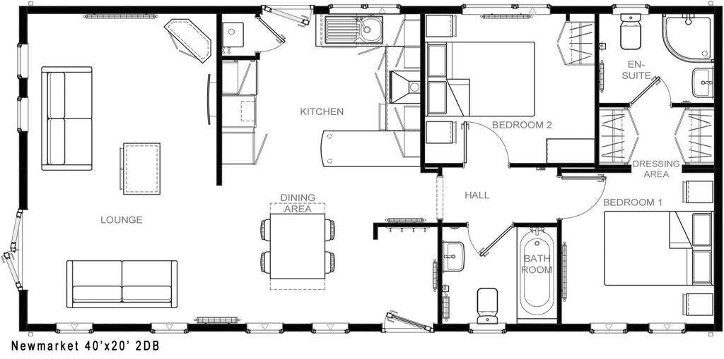 2 bedroom park home for sale - floorplan