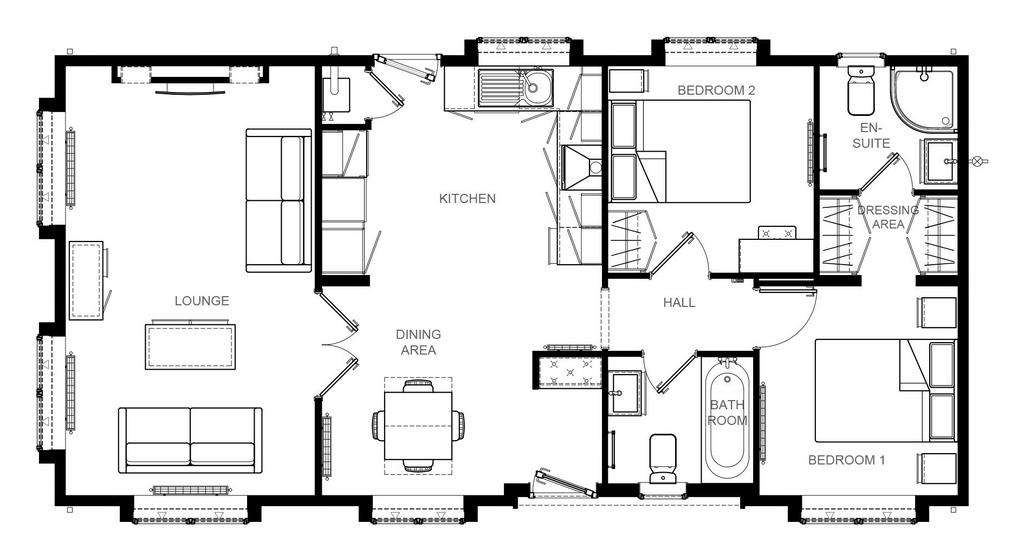 2 bedroom park home for sale - floorplan