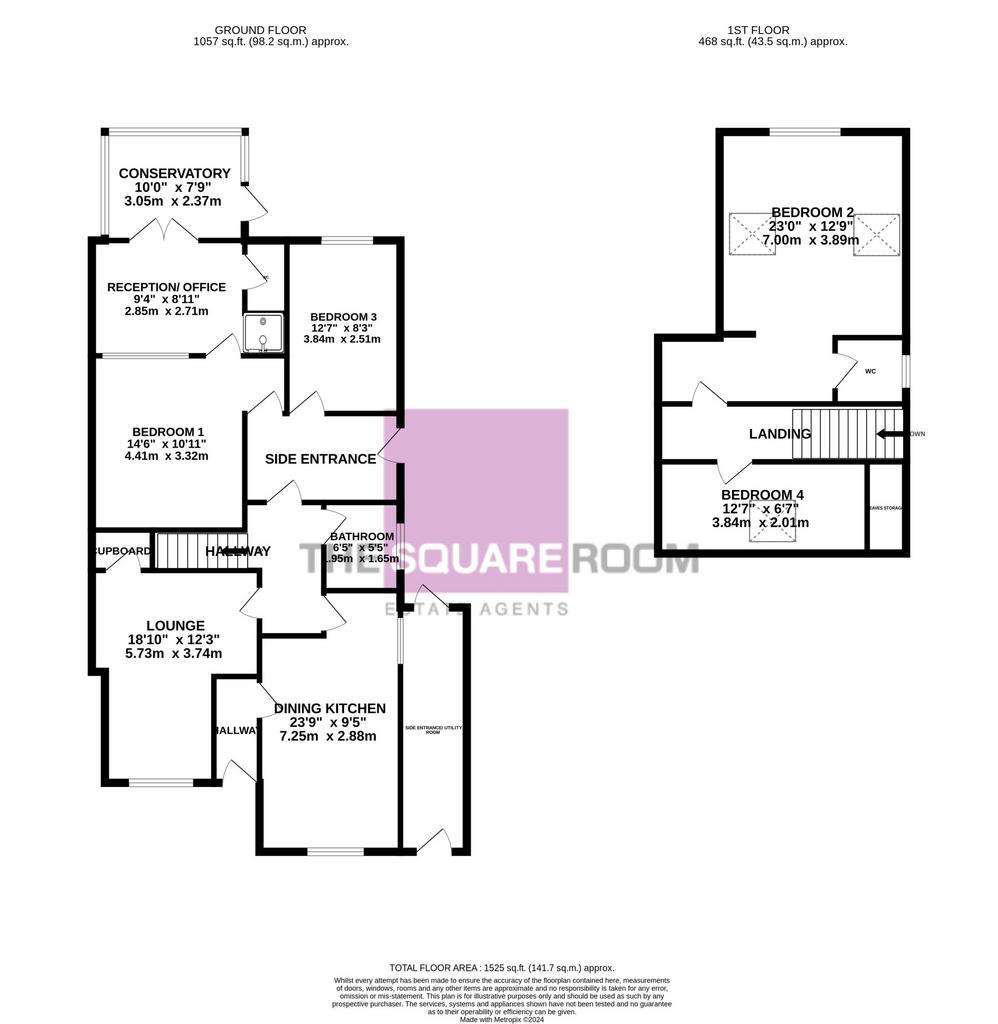 4 bedroom bungalow for sale - floorplan