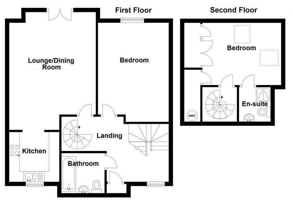 2 bedroom duplex apartment for sale - floorplan