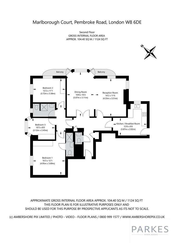 3 bedroom flat to rent - floorplan