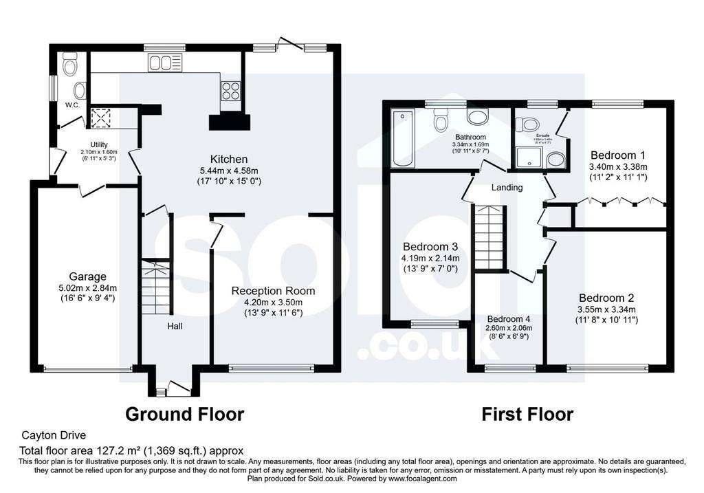 4 bedroom semi-detached house for sale - floorplan