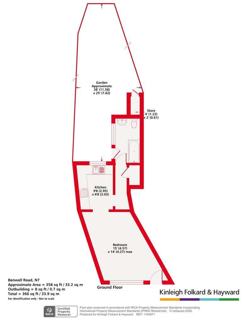 Studio flat for sale - floorplan