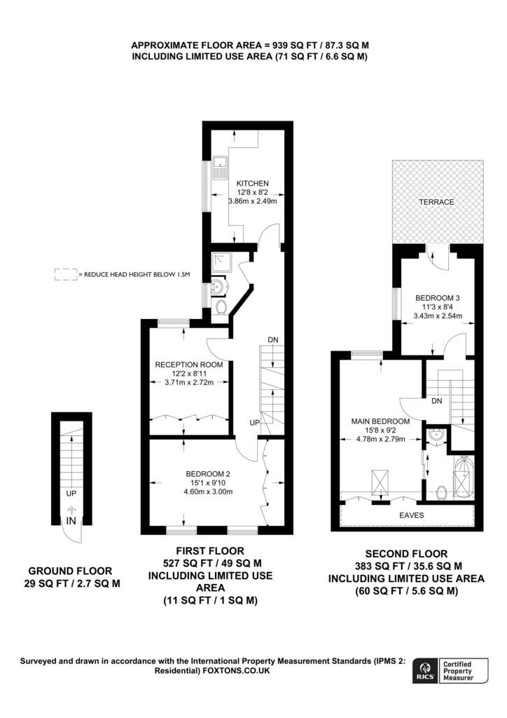 3 bedroom flat to rent - floorplan