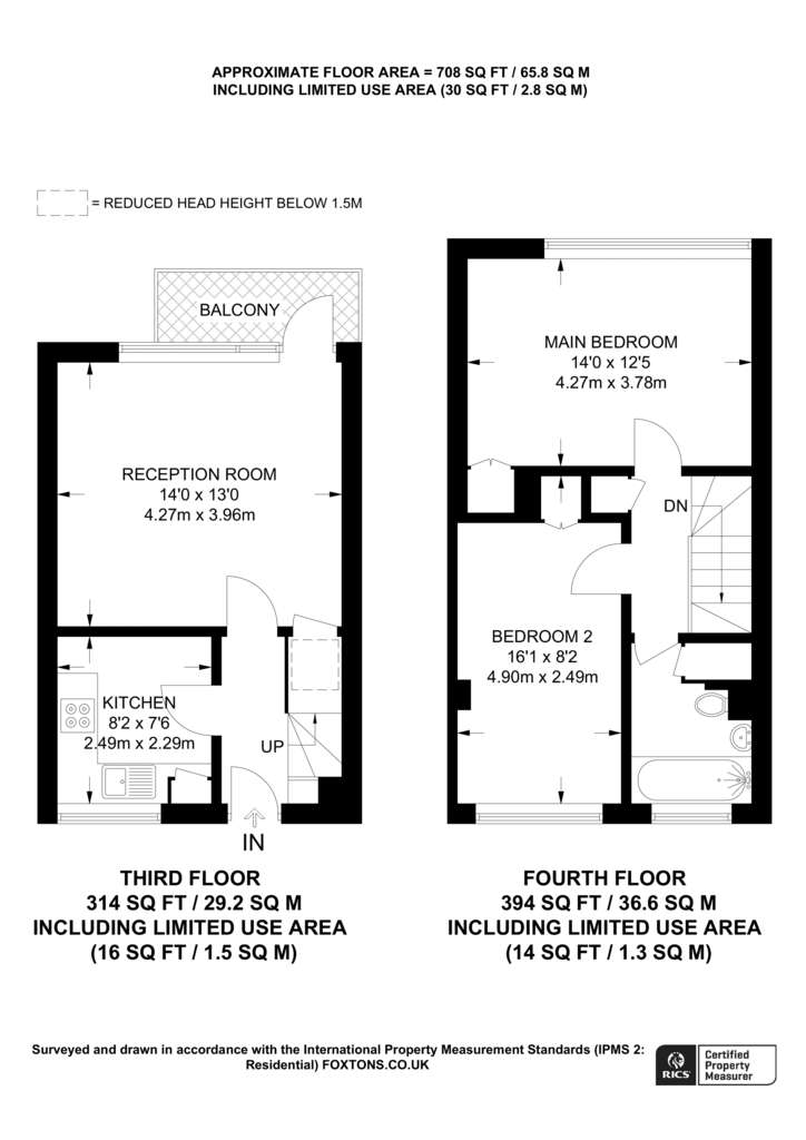 2 bedroom maisonette to rent - floorplan