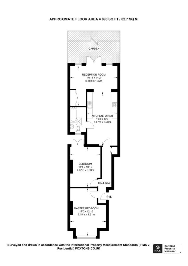 2 bedroom flat to rent - floorplan