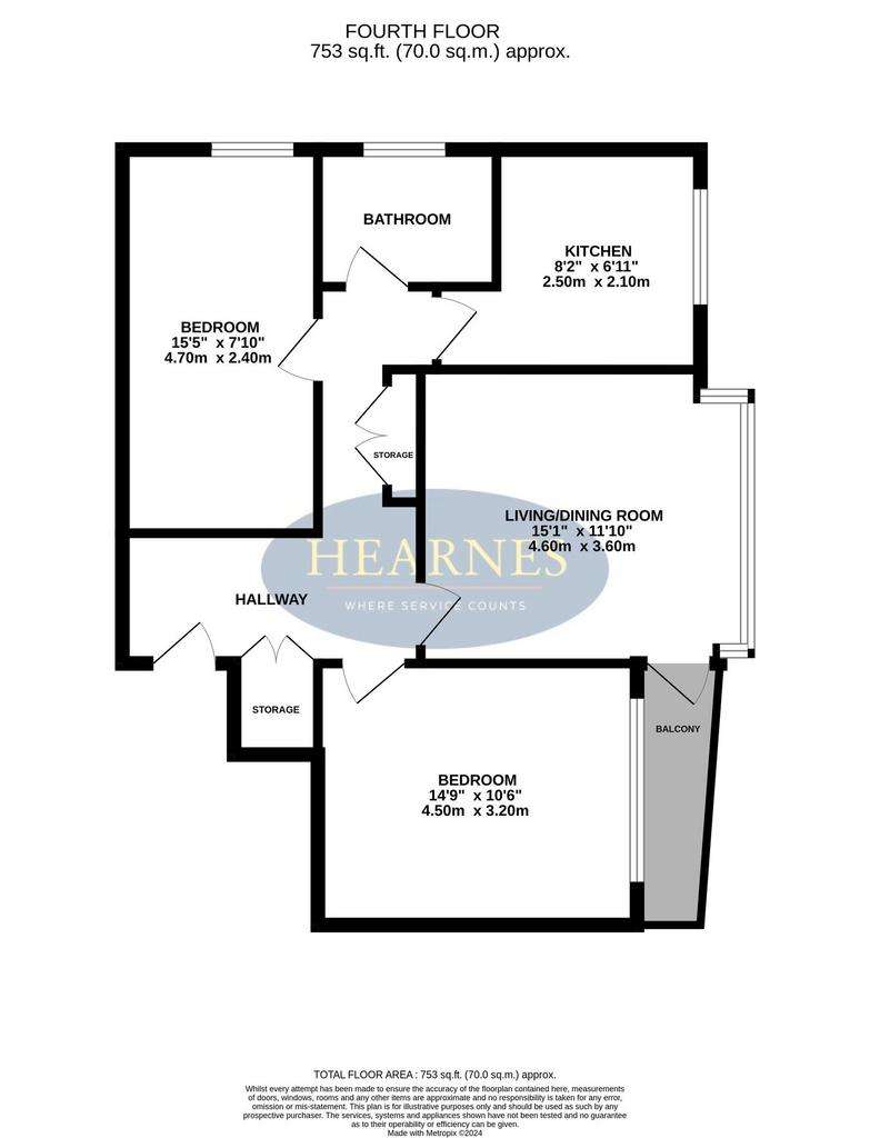 2 bedroom flat for sale - floorplan