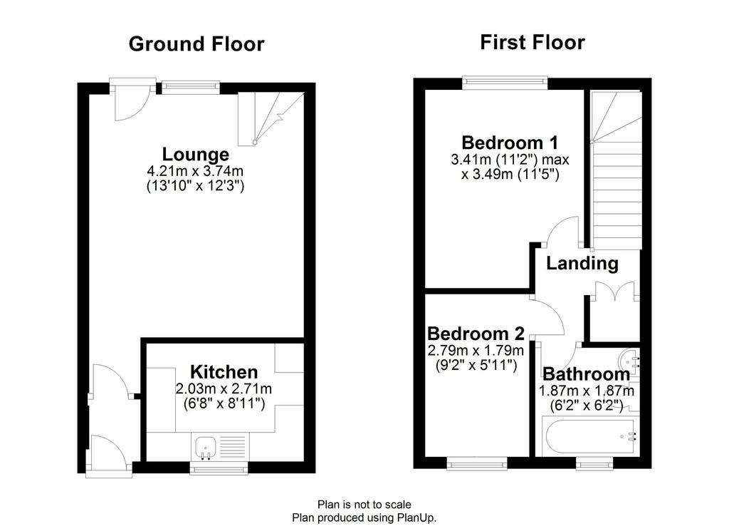 2 bedroom terraced house for sale - floorplan