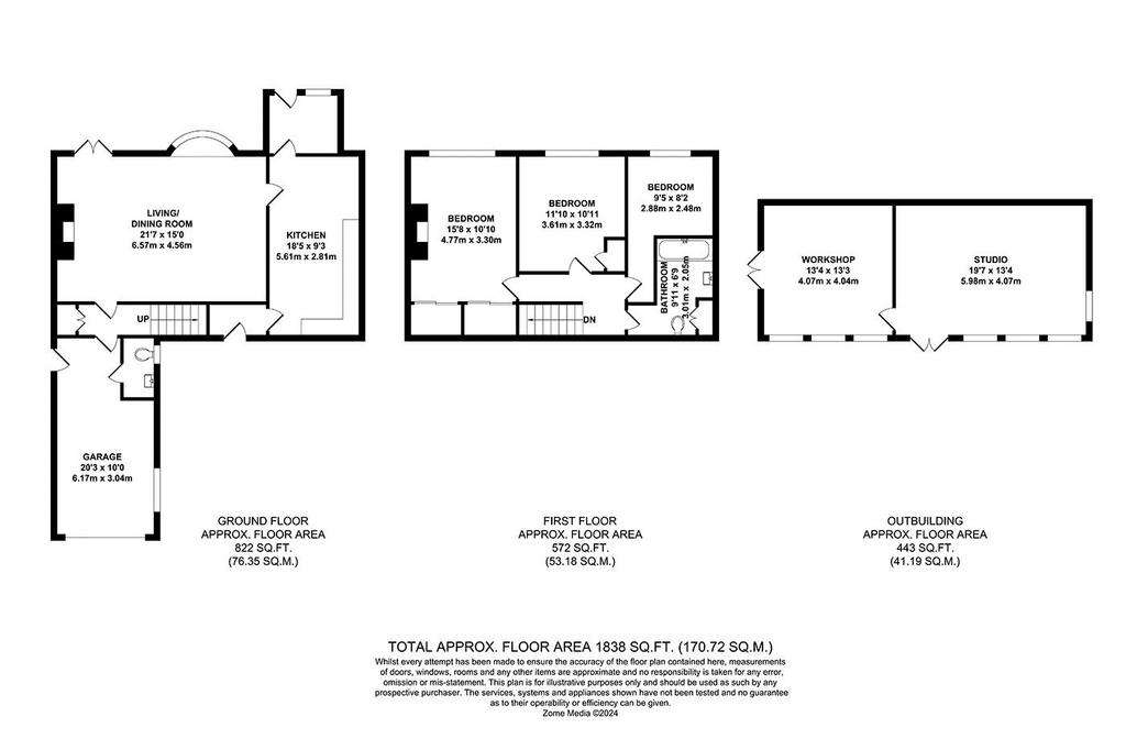 3 bedroom semi-detached house for sale - floorplan