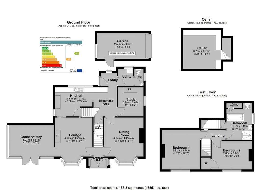 2 bedroom detached house for sale - floorplan