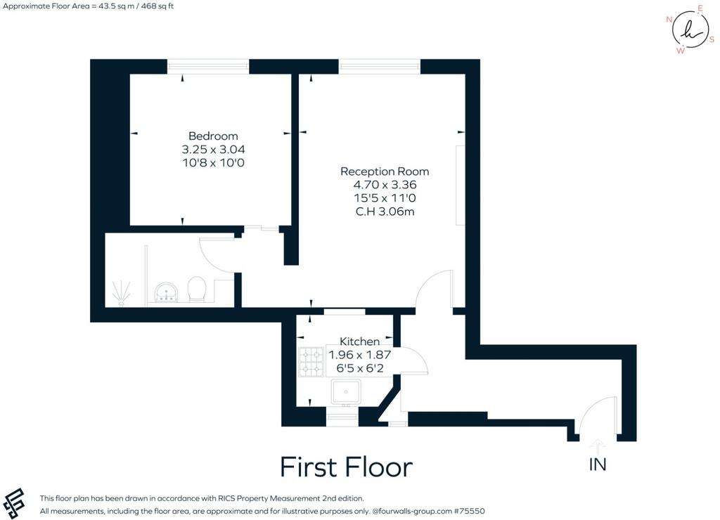 1 bedroom flat for sale - floorplan