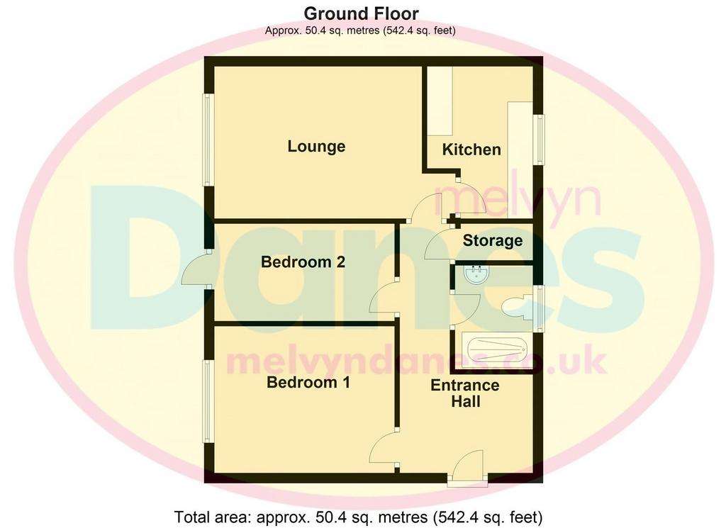 2 bedroom retirement property for sale - floorplan