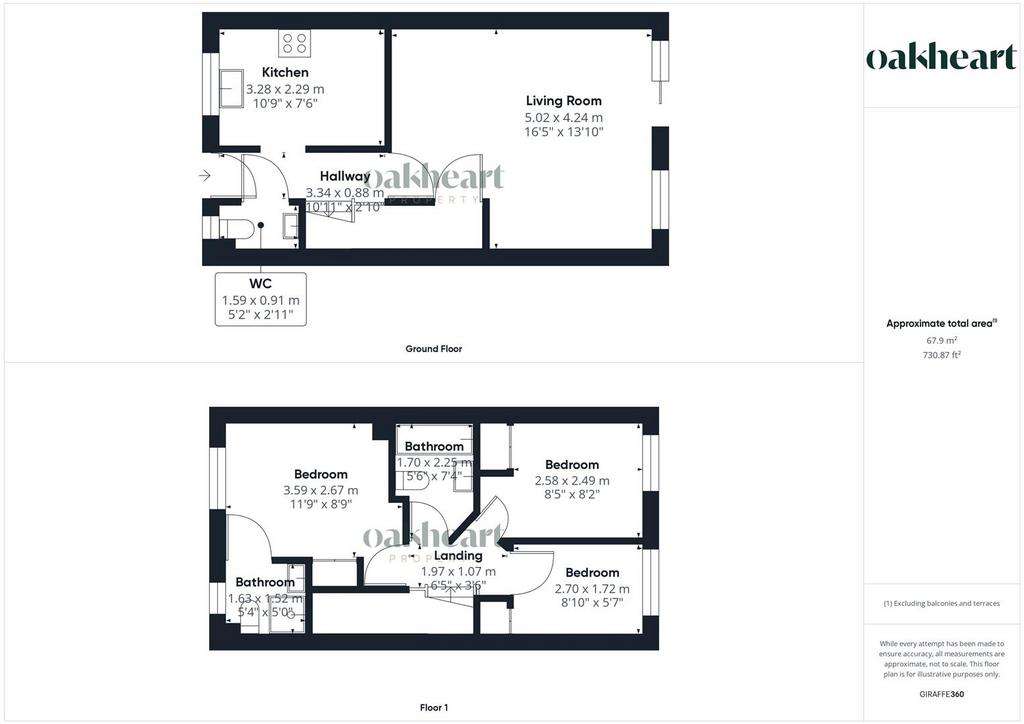 3 bedroom terraced house for sale - floorplan