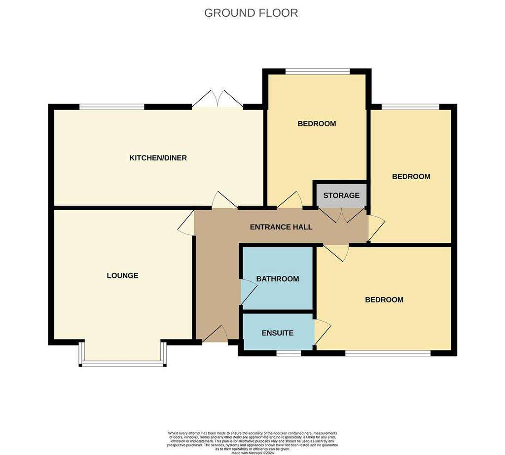 3 bedroom detached bungalow for sale - floorplan