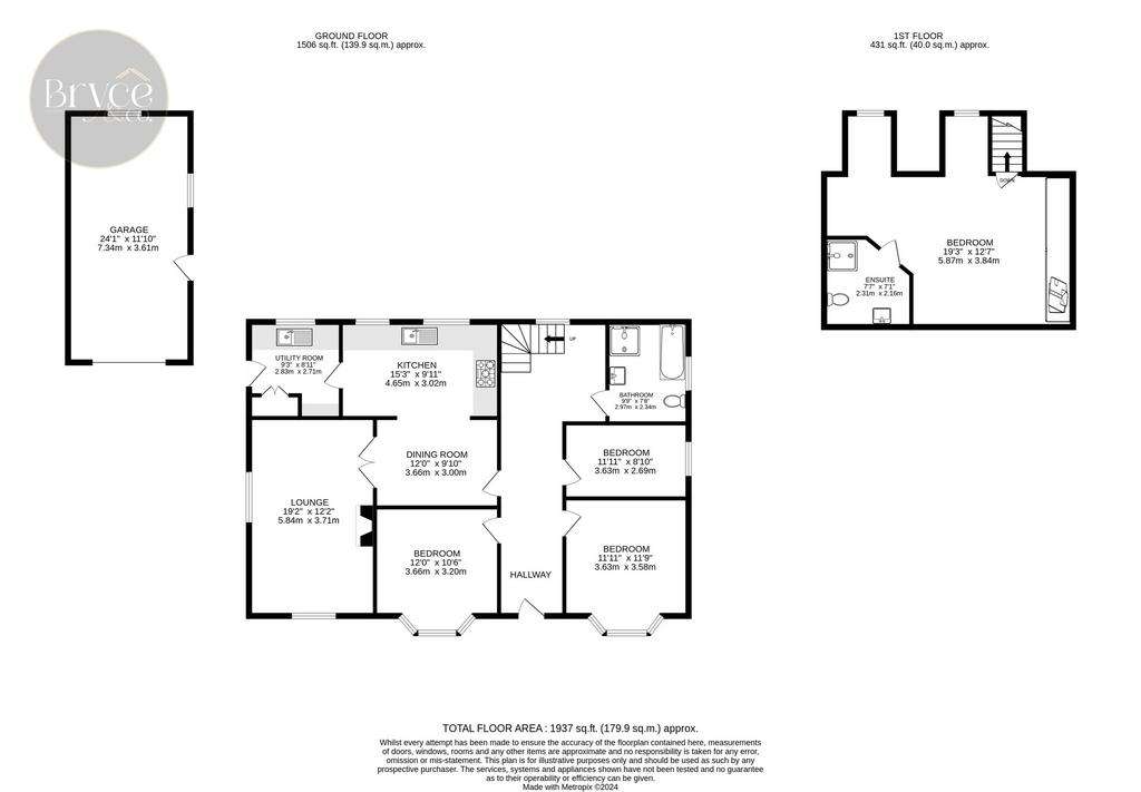 4 bedroom detached bungalow for sale - floorplan