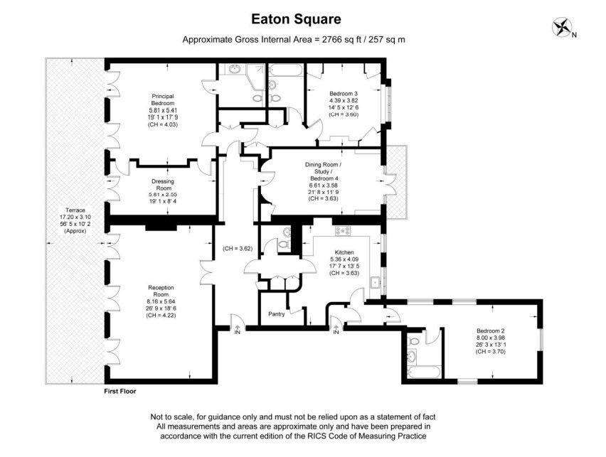 3 bedroom flat to rent - floorplan