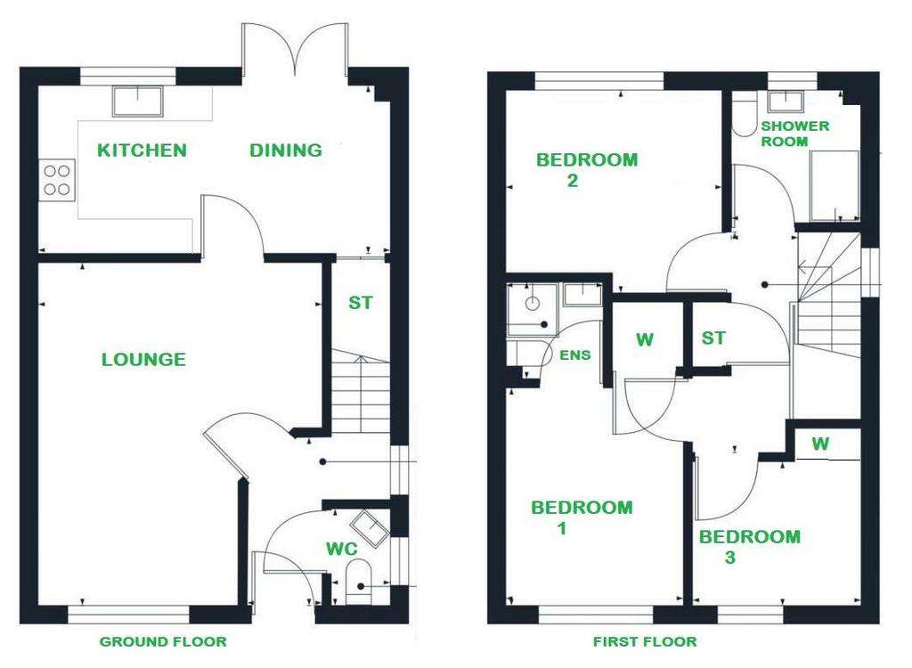 3 bedroom detached house for sale - floorplan