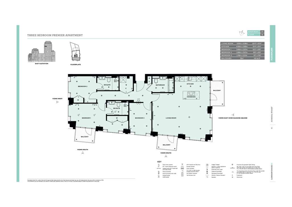 3 bedroom flat to rent - floorplan