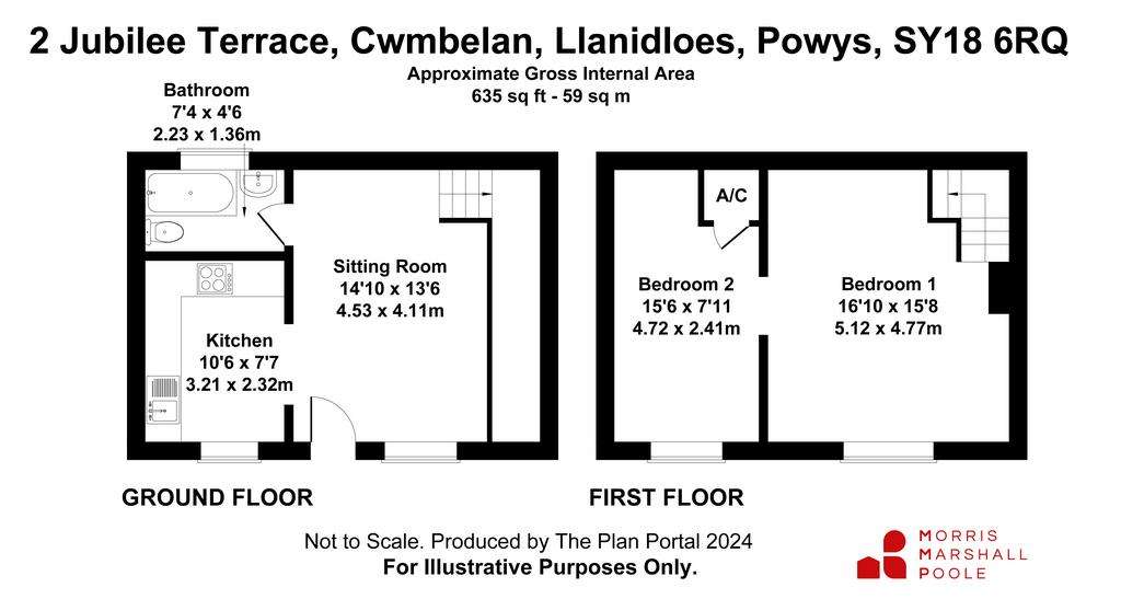 2 bedroom terraced house for sale - floorplan