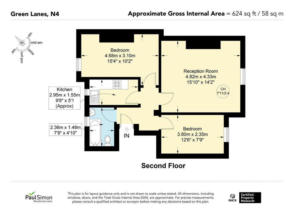 2 bedroom flat for sale - floorplan