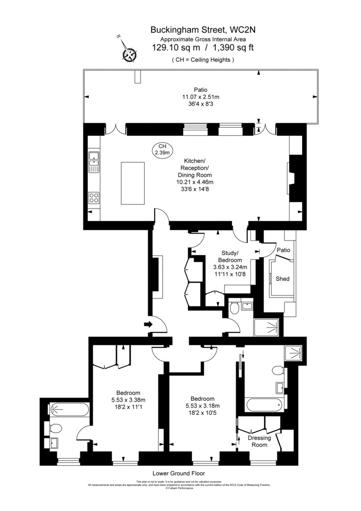 3 bedroom flat to rent - floorplan