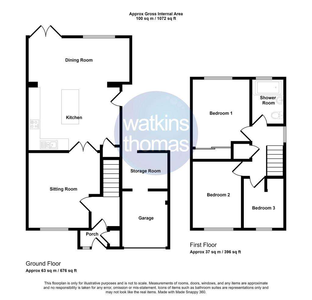 3 bedroom semi-detached house for sale - floorplan