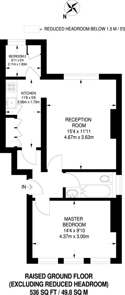 1 bedroom flat to rent - floorplan