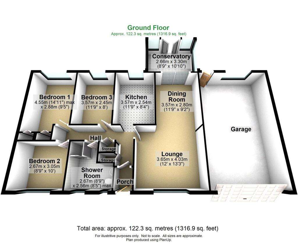 3 bedroom detached bungalow for sale - floorplan