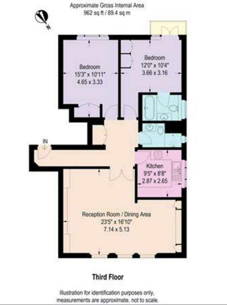 2 bedroom flat to rent - floorplan