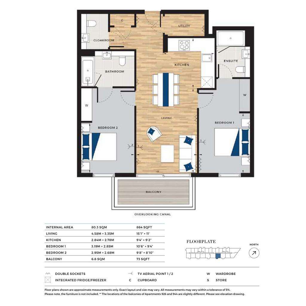 2 bedroom flat to rent - floorplan