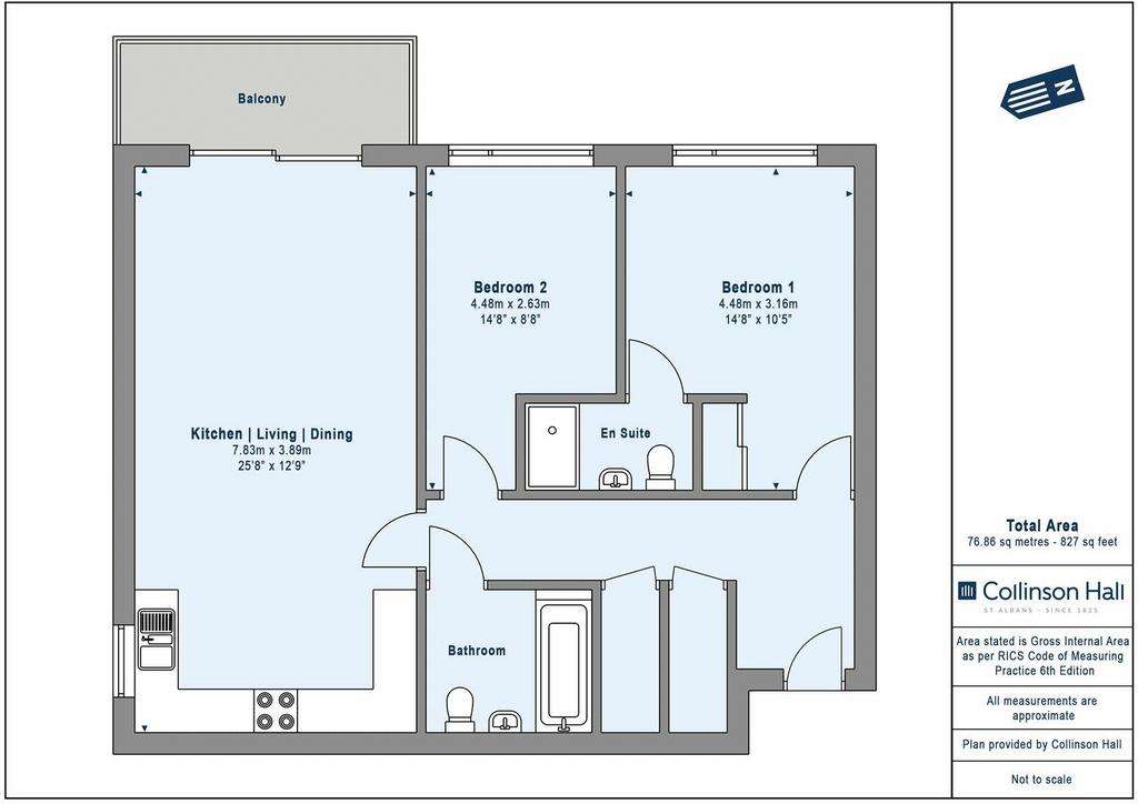 2 bedroom flat for sale - floorplan