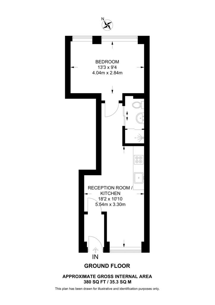 1 bedroom flat to rent - floorplan