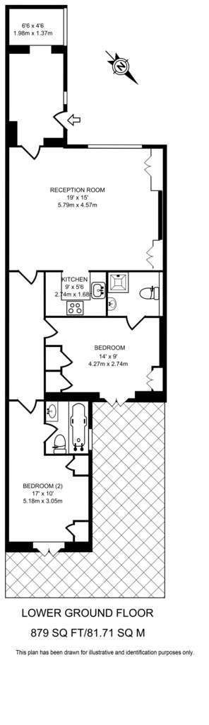 2 bedroom flat to rent - floorplan